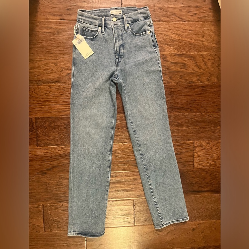 Good American, good leg straight jeans  size 00/24